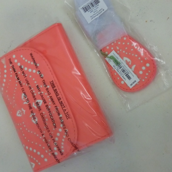 Vera Bradley 3 pc SET  large tote coral - Picture 6 of 6